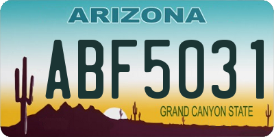 AZ license plate ABF5031