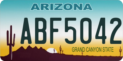 AZ license plate ABF5042
