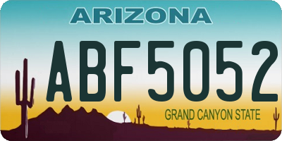 AZ license plate ABF5052
