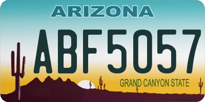 AZ license plate ABF5057