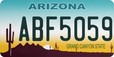 AZ license plate ABF5059