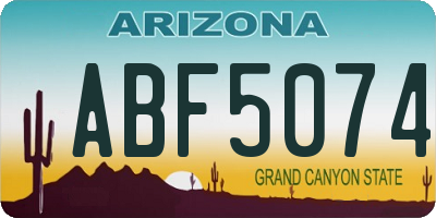 AZ license plate ABF5074