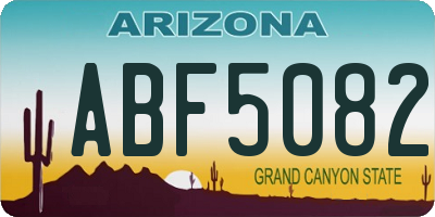 AZ license plate ABF5082