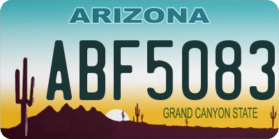 AZ license plate ABF5083