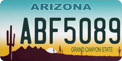 AZ license plate ABF5089