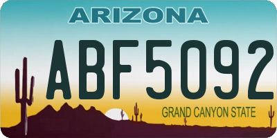 AZ license plate ABF5092