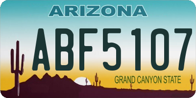 AZ license plate ABF5107