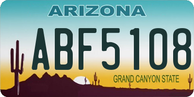 AZ license plate ABF5108