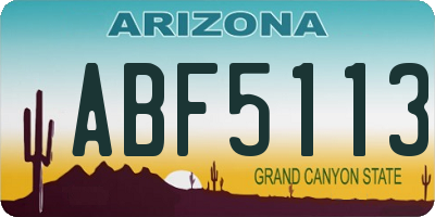 AZ license plate ABF5113