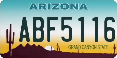 AZ license plate ABF5116