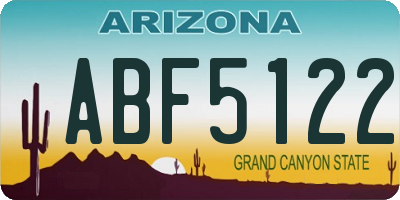 AZ license plate ABF5122