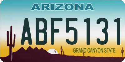 AZ license plate ABF5131