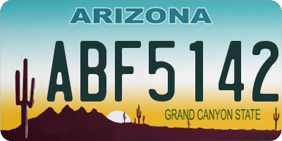 AZ license plate ABF5142