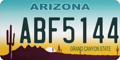 AZ license plate ABF5144