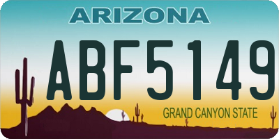 AZ license plate ABF5149