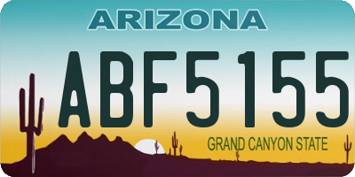 AZ license plate ABF5155