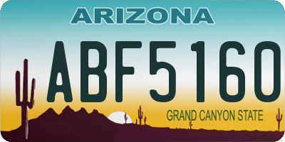 AZ license plate ABF5160