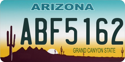AZ license plate ABF5162