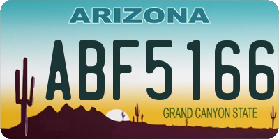AZ license plate ABF5166