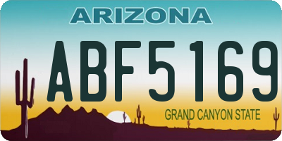 AZ license plate ABF5169