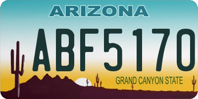 AZ license plate ABF5170