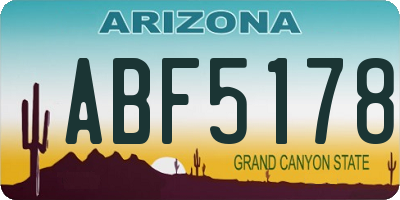 AZ license plate ABF5178