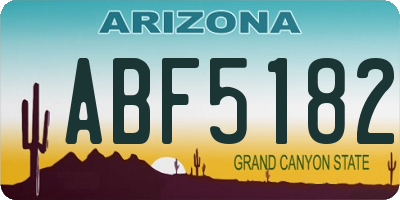 AZ license plate ABF5182