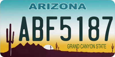 AZ license plate ABF5187
