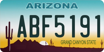 AZ license plate ABF5191