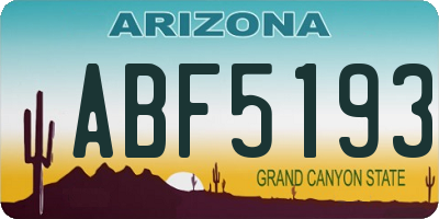 AZ license plate ABF5193
