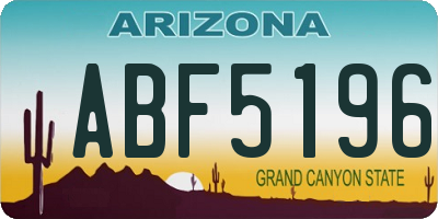 AZ license plate ABF5196