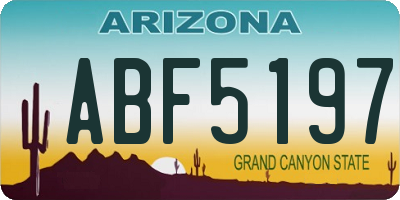 AZ license plate ABF5197