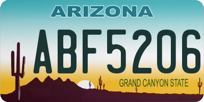 AZ license plate ABF5206