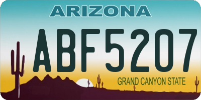 AZ license plate ABF5207