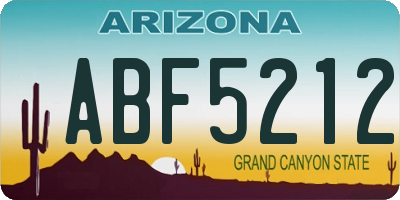 AZ license plate ABF5212