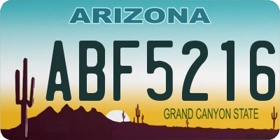 AZ license plate ABF5216