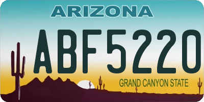 AZ license plate ABF5220