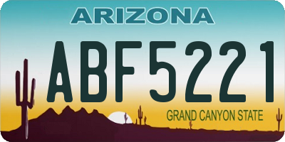 AZ license plate ABF5221