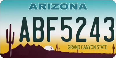 AZ license plate ABF5243