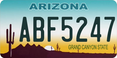 AZ license plate ABF5247