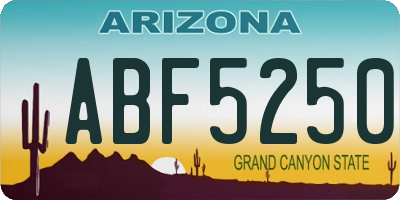 AZ license plate ABF5250