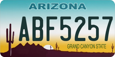 AZ license plate ABF5257