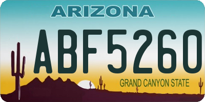 AZ license plate ABF5260