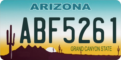 AZ license plate ABF5261