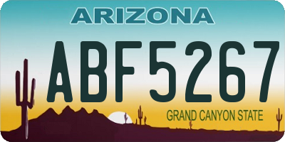 AZ license plate ABF5267