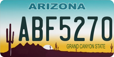 AZ license plate ABF5270
