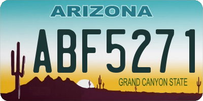 AZ license plate ABF5271
