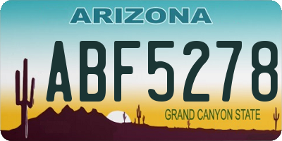AZ license plate ABF5278