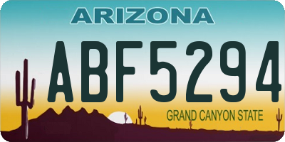 AZ license plate ABF5294