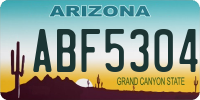 AZ license plate ABF5304